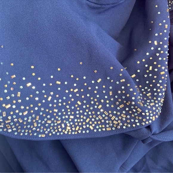 379. NWT Calvin Klein Womens Navy Short Sleeve Wide Leg Evening Jumpsuit 22W - Picture 4 of 4